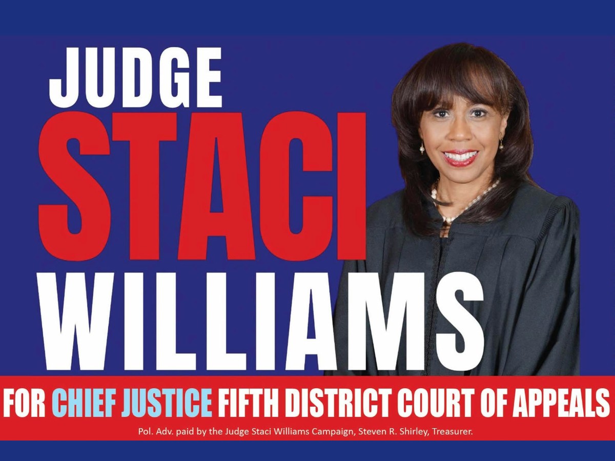 WILLIAMS ANNOUNCES RUN FOR CHIEF JUSTICE, FIFTH DISTRICT COURT OF APPEALS